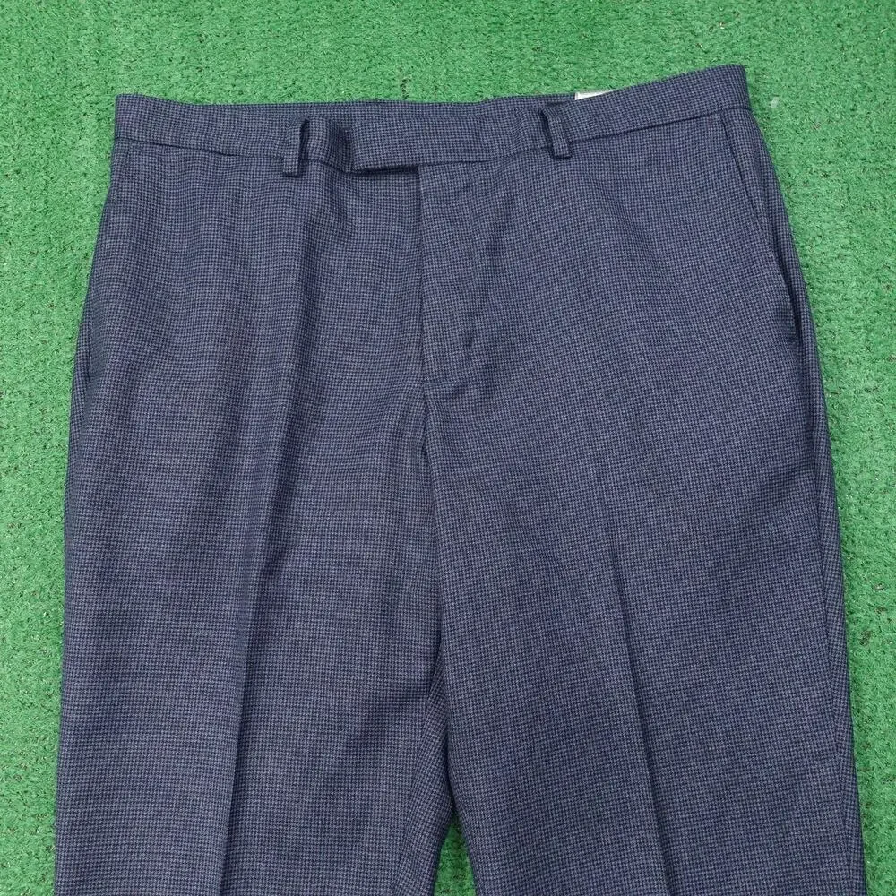 Banana Republic Pants Mens 33X32 Blue‎ Slim Fit Wool Blend Dress Slacks Checked
